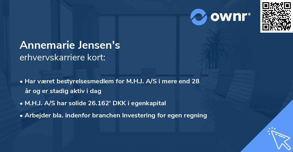 Annemarie Jensen's erhvervskarriere kort