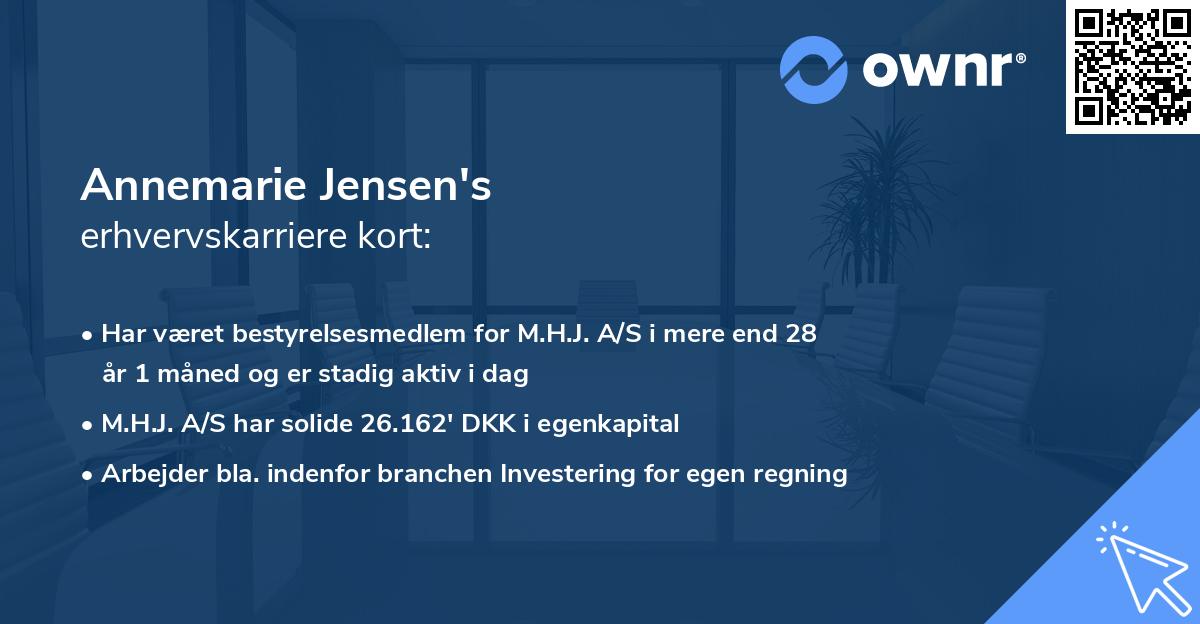 Annemarie Jensen's erhvervskarriere kort