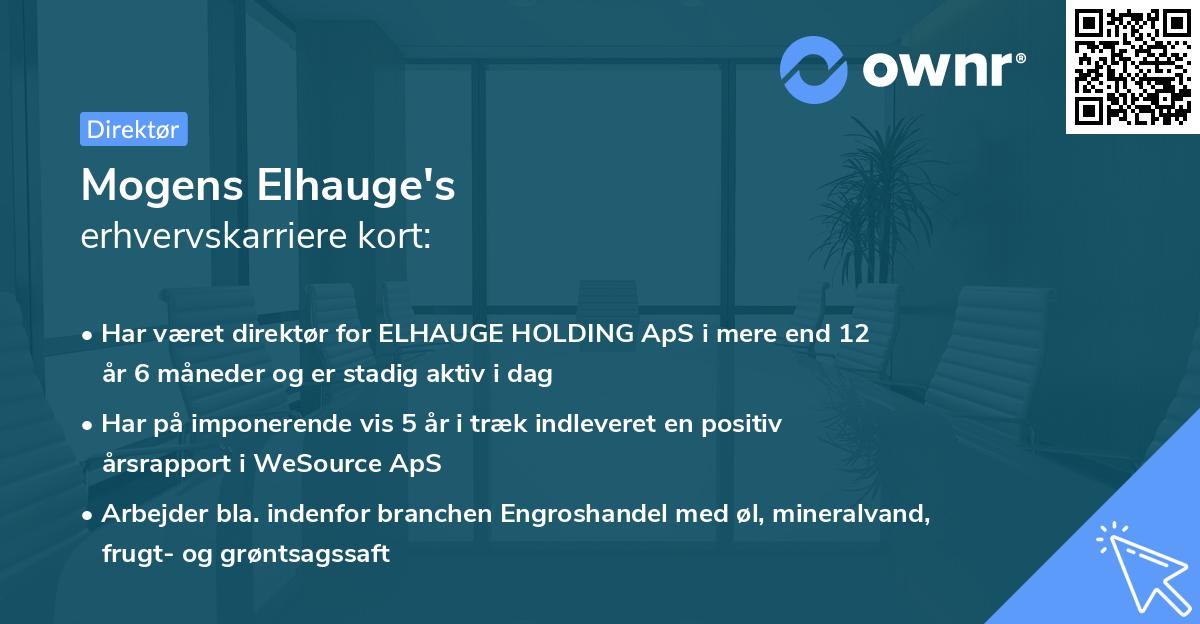 Mogens Elhauge's erhvervskarriere kort