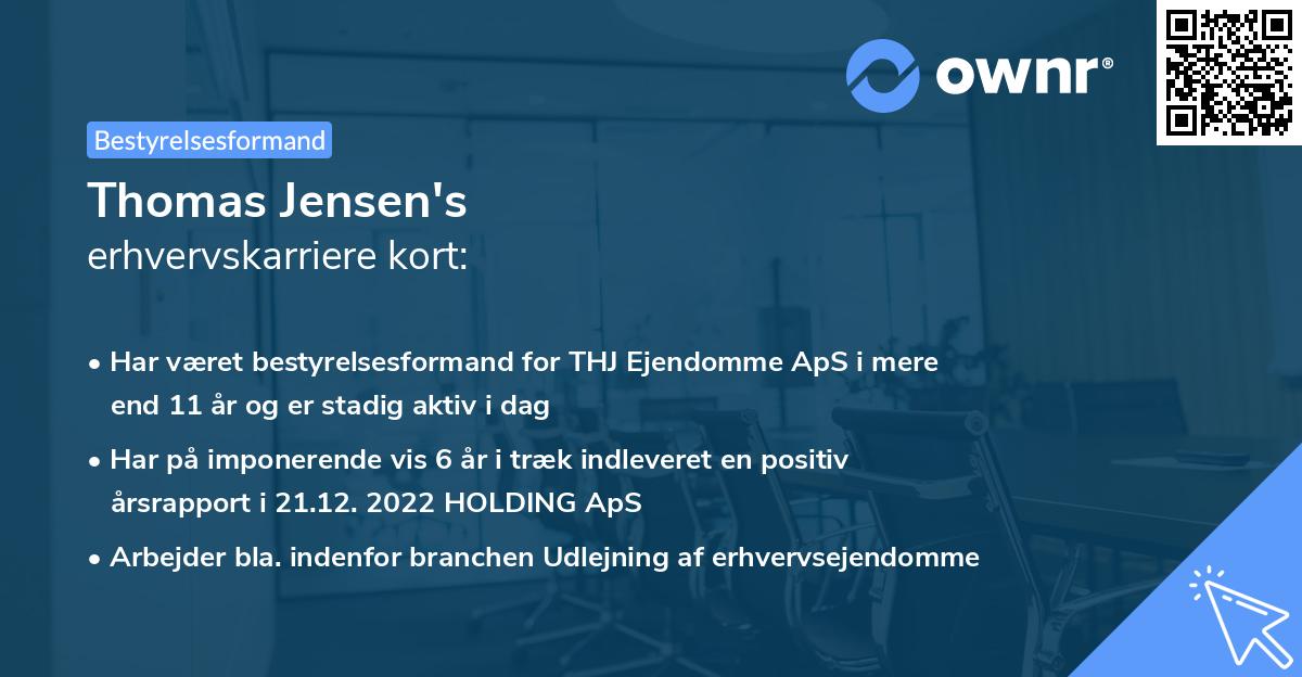 Thomas Jensen's erhvervskarriere kort