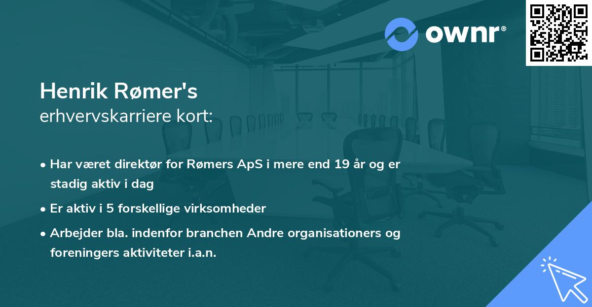 Henrik Rømer's erhvervskarriere kort