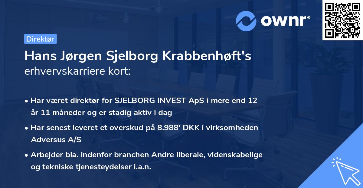 Hans Jørgen Sjelborg Krabbenhøft's erhvervskarriere kort