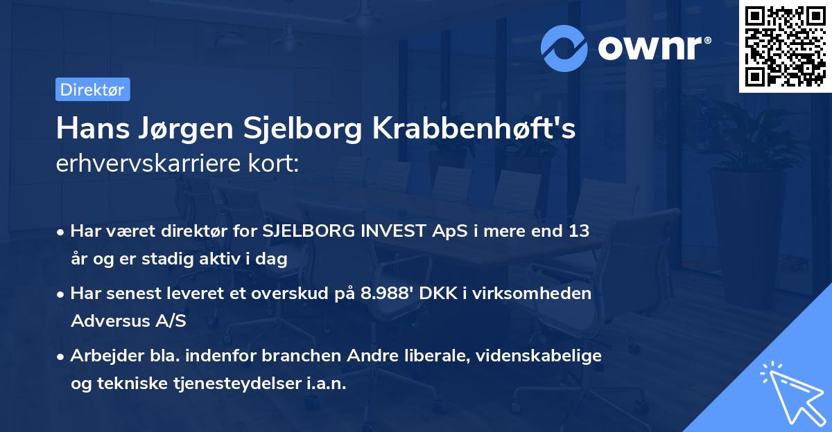 Hans Jørgen Sjelborg Krabbenhøft's erhvervskarriere kort
