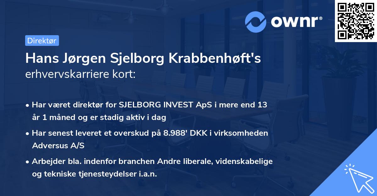 Hans Jørgen Sjelborg Krabbenhøft's erhvervskarriere kort