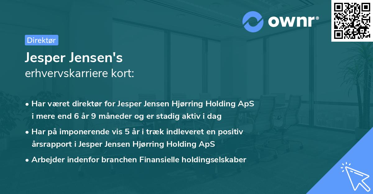 Jesper Jensen's erhvervskarriere kort