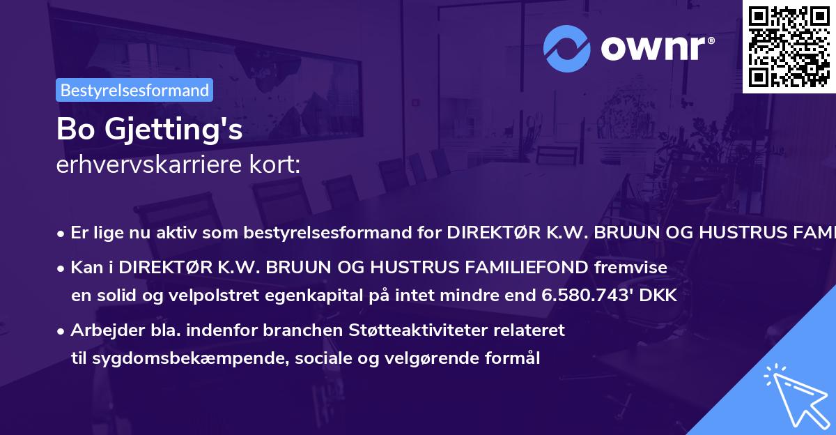 Bo Gjetting's erhvervskarriere kort