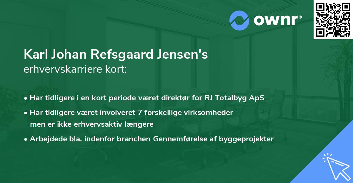 Karl Johan Refsgaard Jensen's erhvervskarriere kort