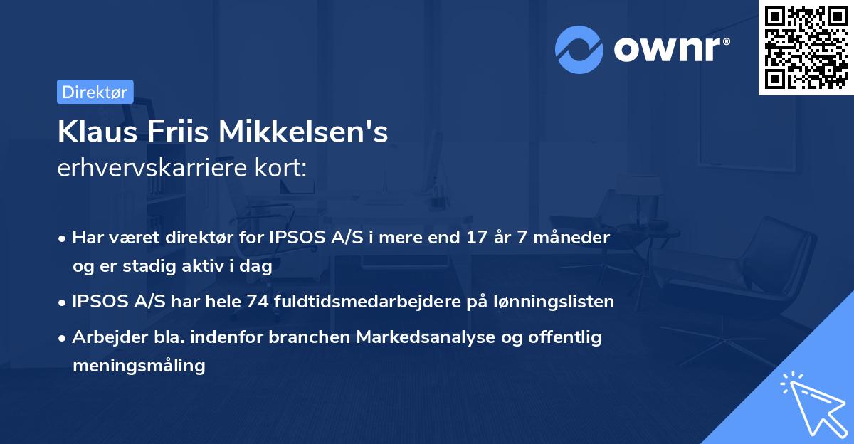 Klaus Friis Mikkelsen's erhvervskarriere kort