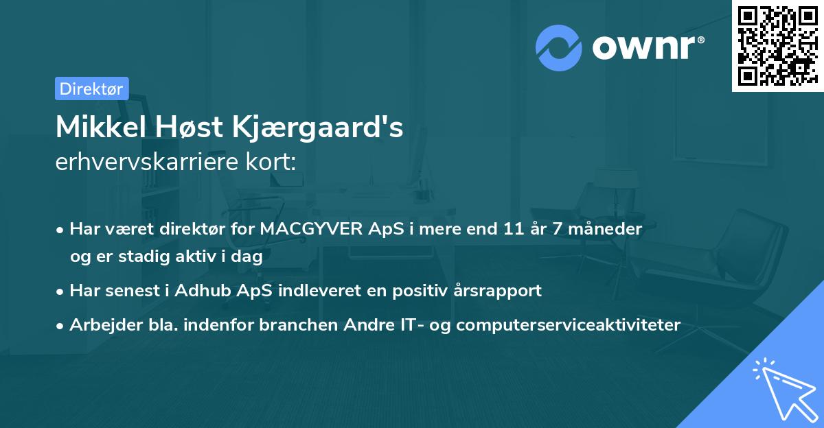 Mikkel Høst Kjærgaard's erhvervskarriere kort