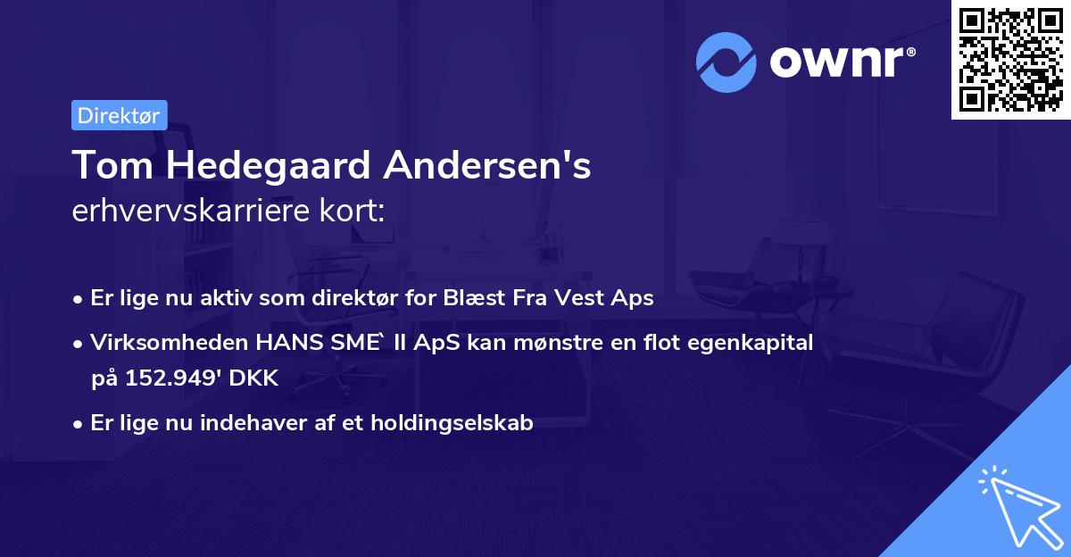 Tom Hedegaard Andersen's erhvervskarriere kort