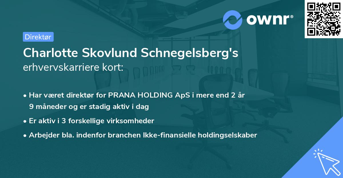 Charlotte Skovlund Schnegelsberg's erhvervskarriere kort