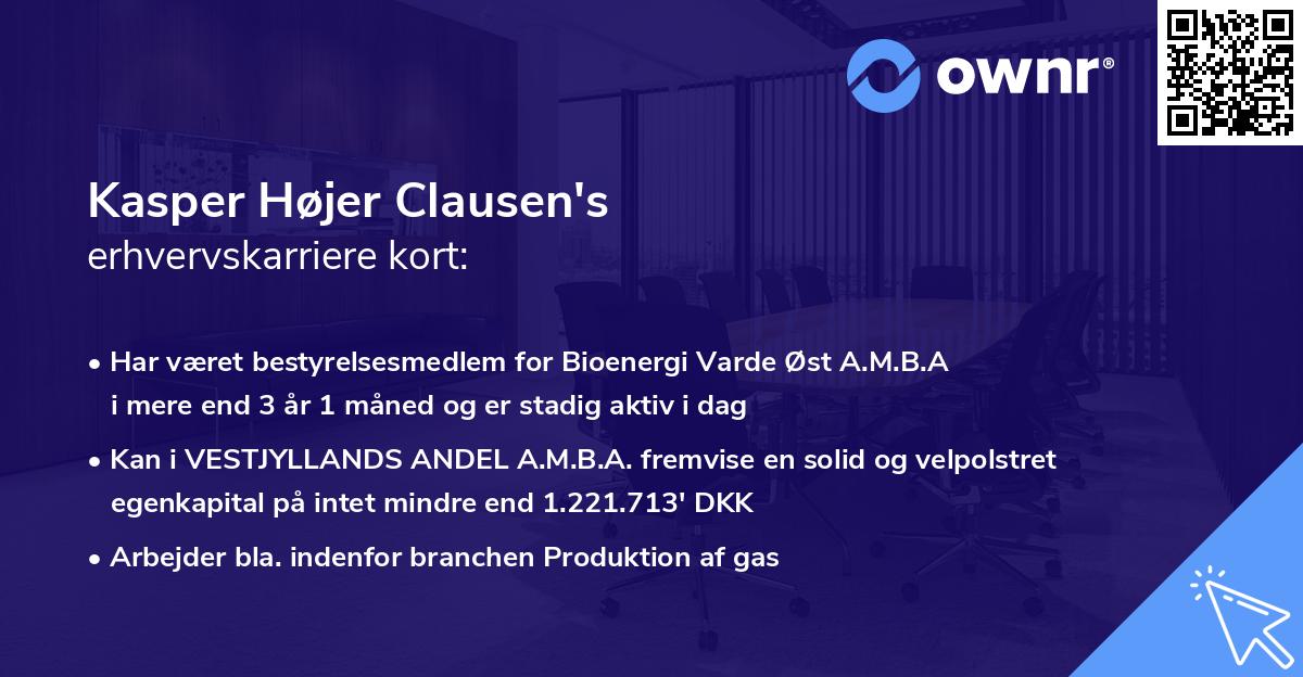 Kasper Højer Clausen's erhvervskarriere kort