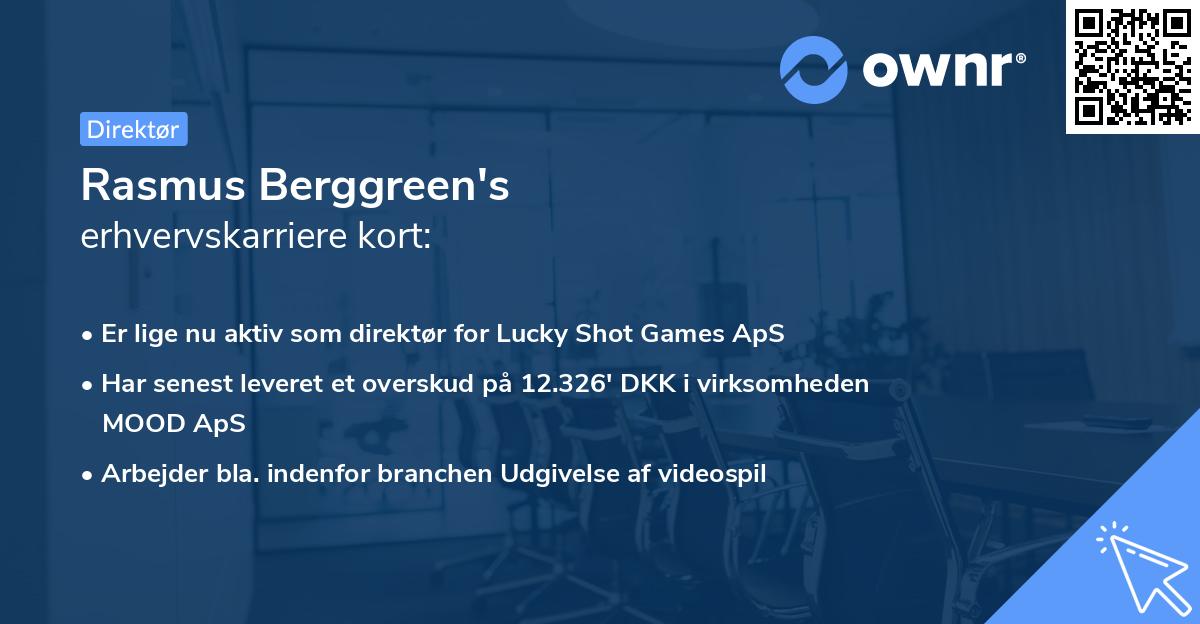 Rasmus Berggreen's erhvervskarriere kort
