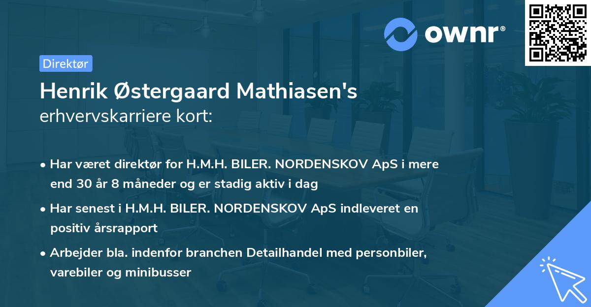 Henrik Østergaard Mathiasen's erhvervskarriere kort