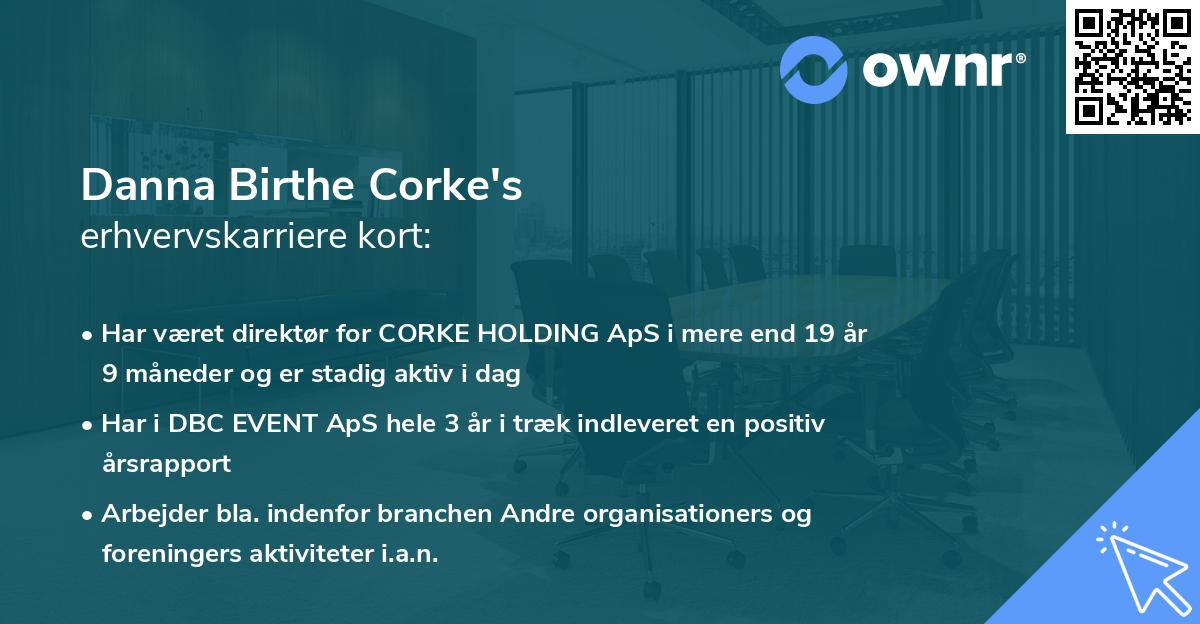 Danna Birthe Corke's erhvervskarriere kort