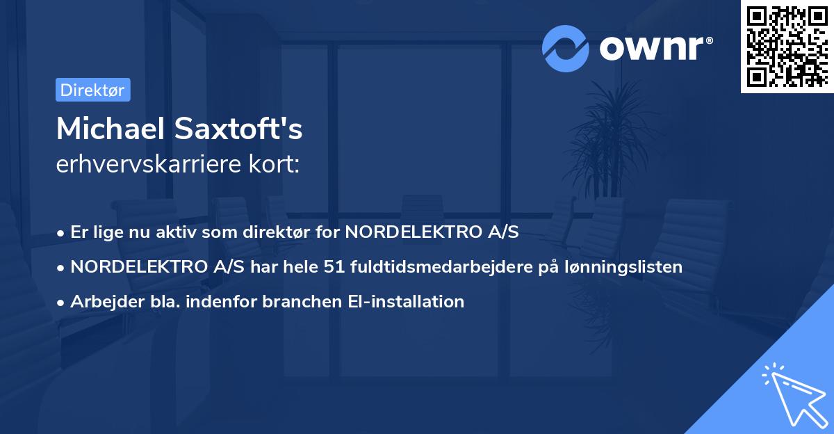 Michael Saxtoft's erhvervskarriere kort