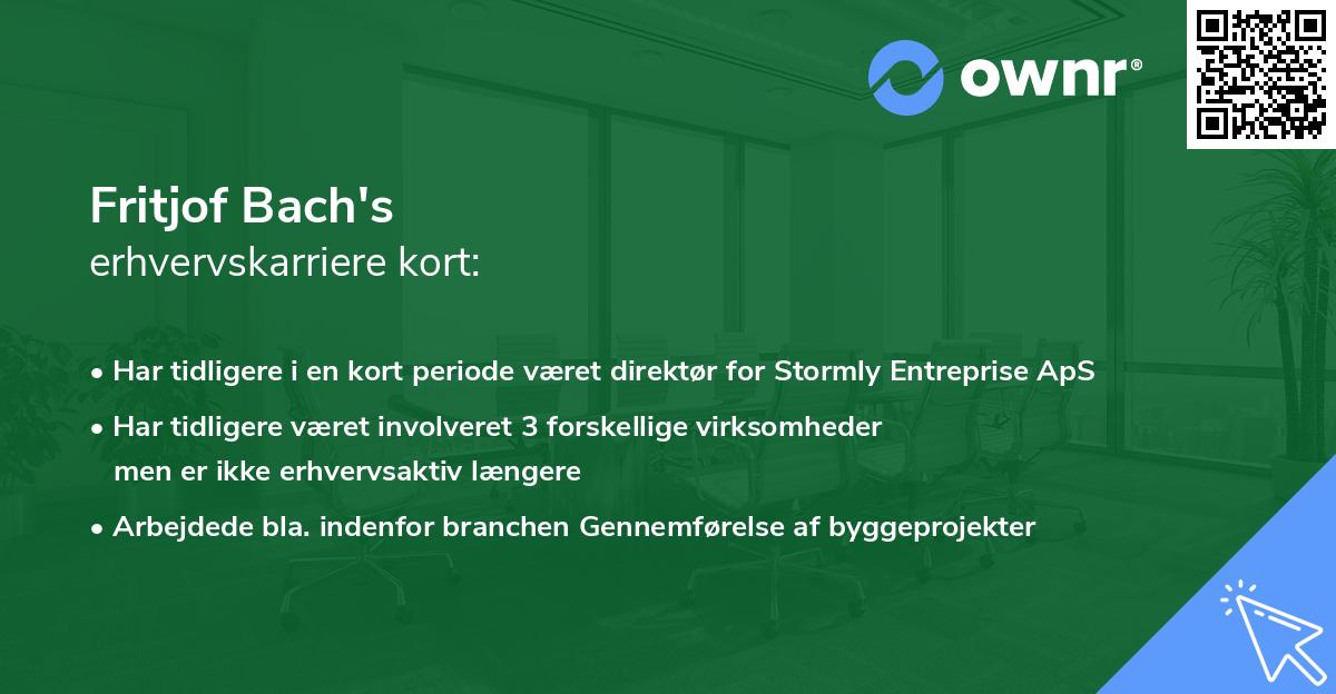 Fritjof Bach's erhvervskarriere kort