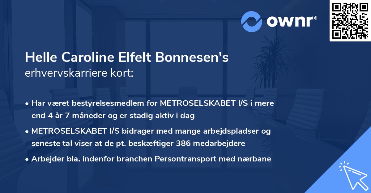 Helle Caroline Elfelt Bonnesen's erhvervskarriere kort