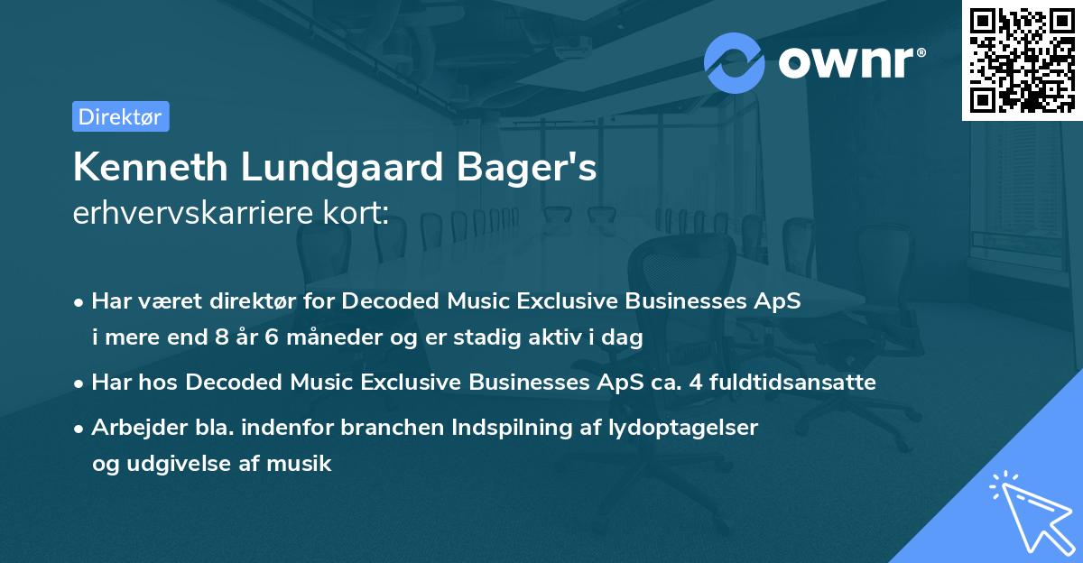 Kenneth Lundgaard Bager's erhvervskarriere kort