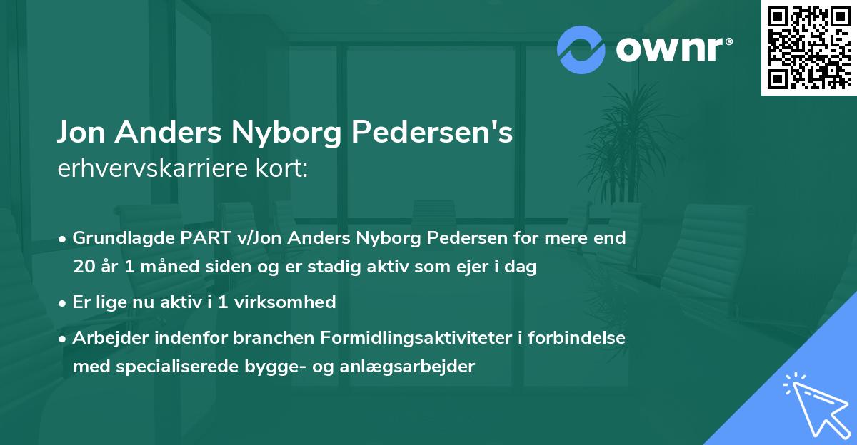 Jon Anders Nyborg Pedersen's erhvervskarriere kort