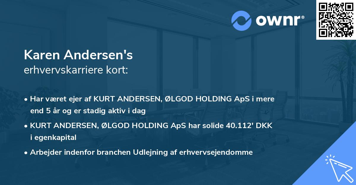 Karen Andersen's erhvervskarriere kort