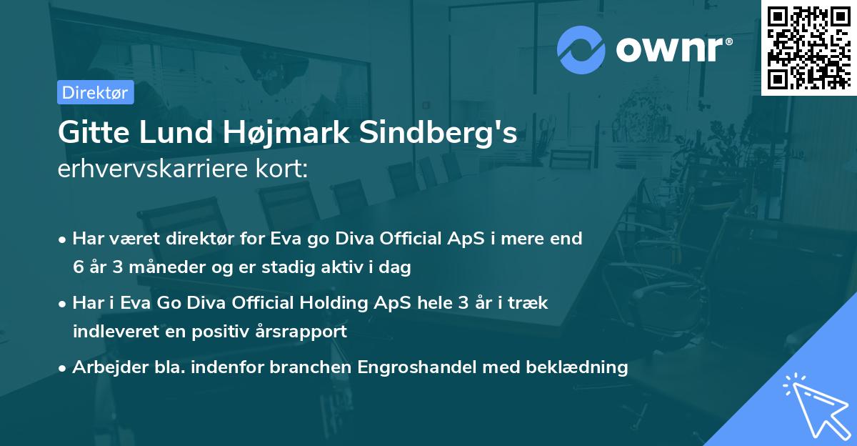 Gitte Lund Højmark Sindberg's erhvervskarriere kort