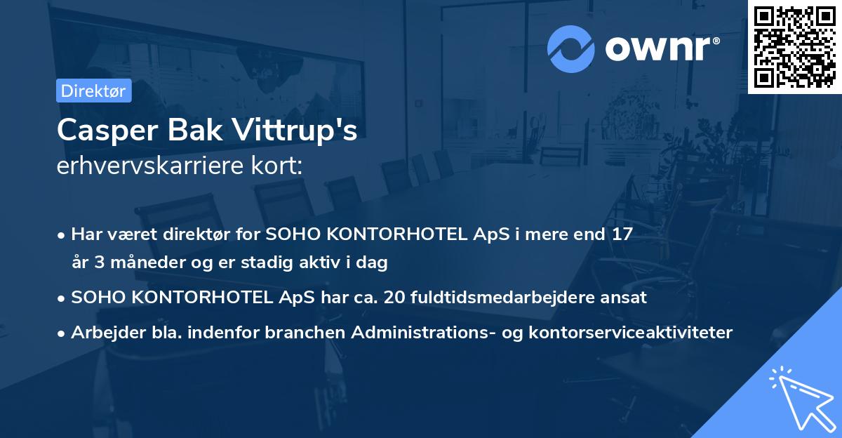Casper Bak Vittrup's erhvervskarriere kort