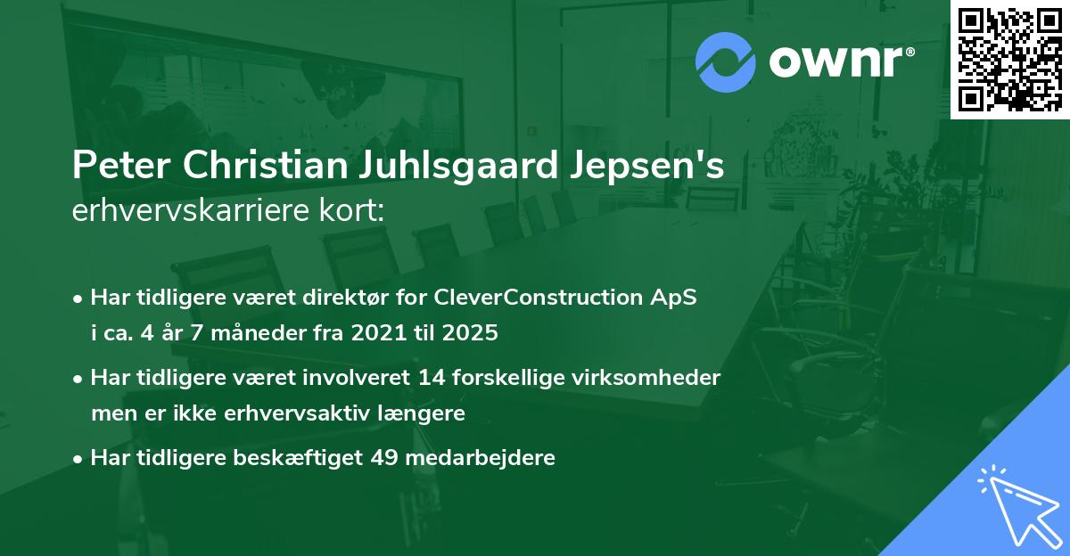 Peter Christian Juhlsgaard Jepsen's erhvervskarriere kort
