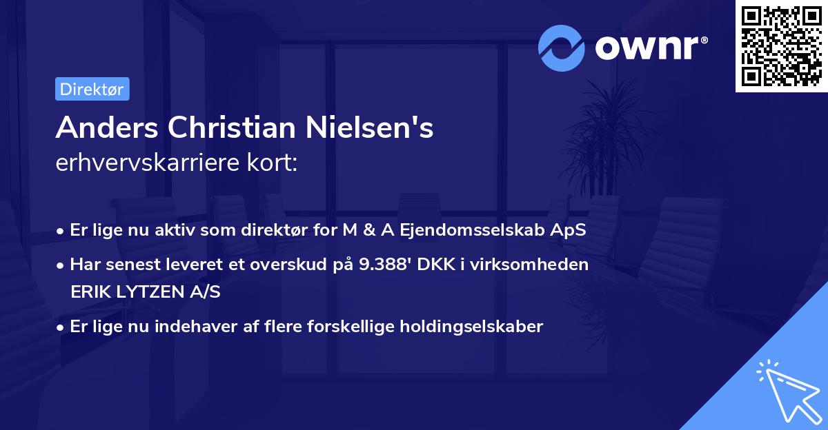 Anders Christian Nielsen's erhvervskarriere kort