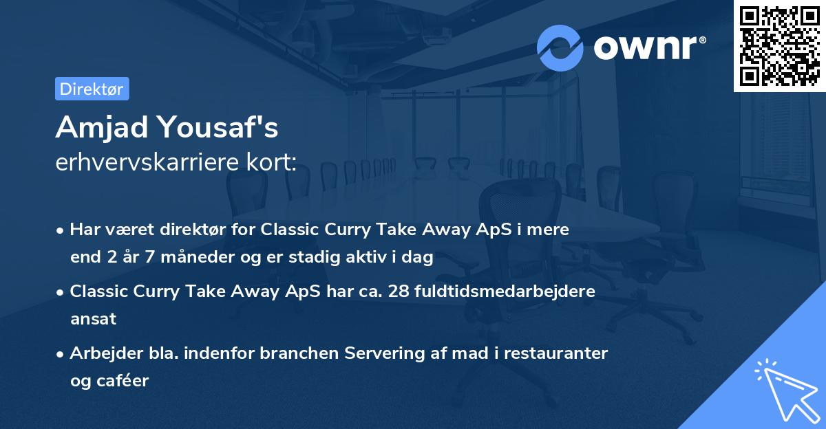 Amjad Yousaf's erhvervskarriere kort