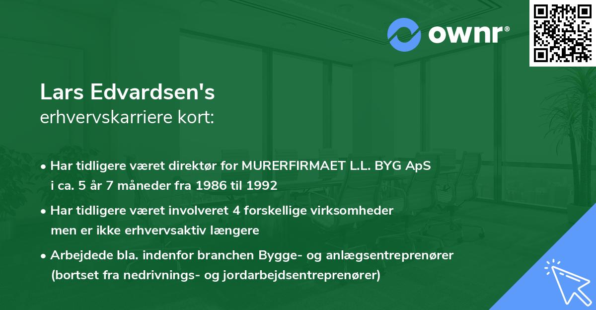 Lars Edvardsen's erhvervskarriere kort