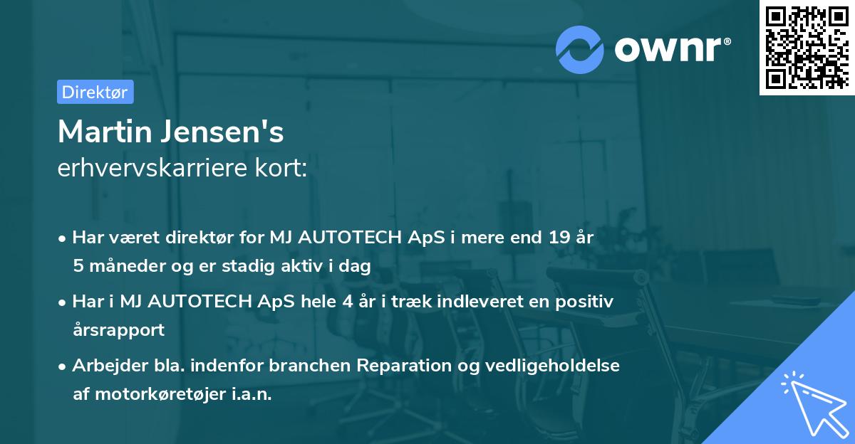 Martin Jensen's erhvervskarriere kort