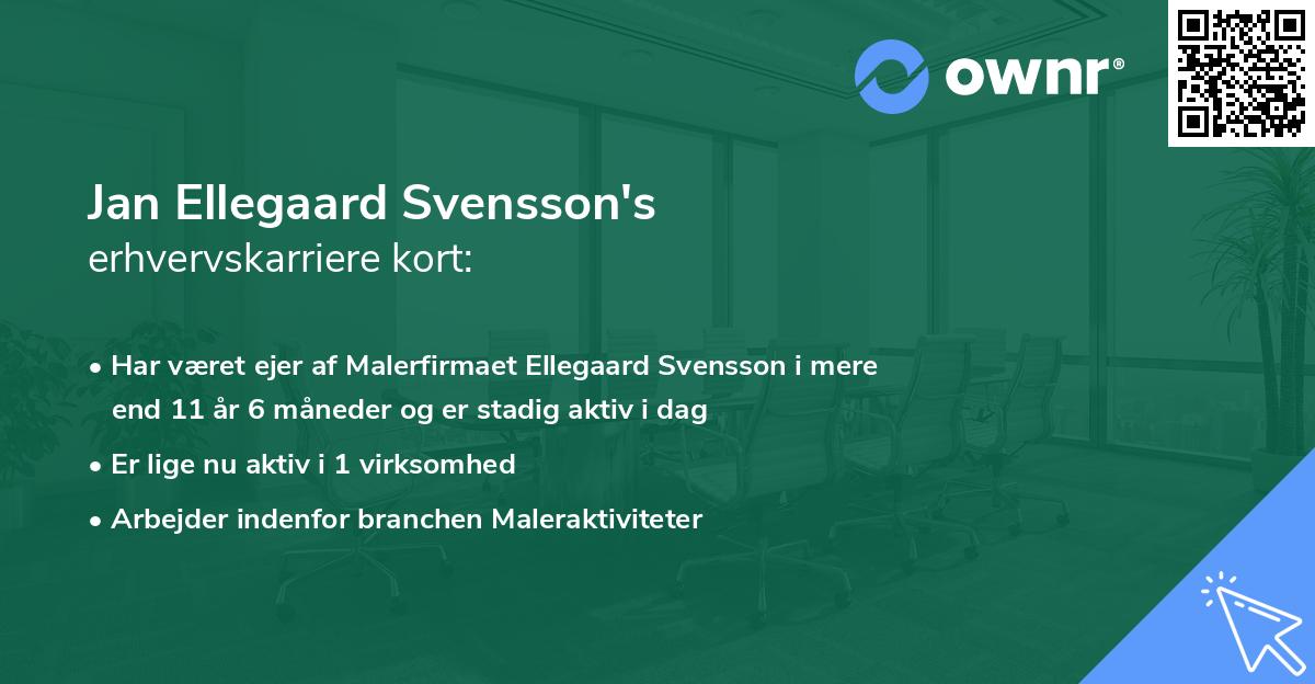 Jan Ellegaard Svensson's erhvervskarriere kort