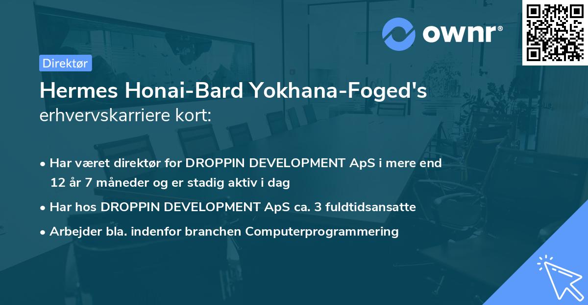 Hermes Honai-Bard Yokhana-Foged's erhvervskarriere kort