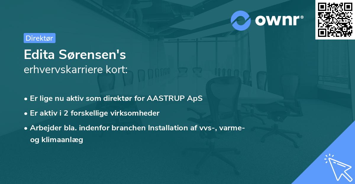 Edita Sørensen's erhvervskarriere kort