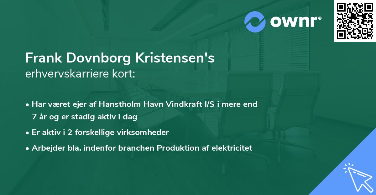 Frank Dovnborg Kristensen's erhvervskarriere kort