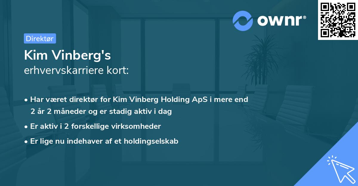 Kim Vinberg's erhvervskarriere kort