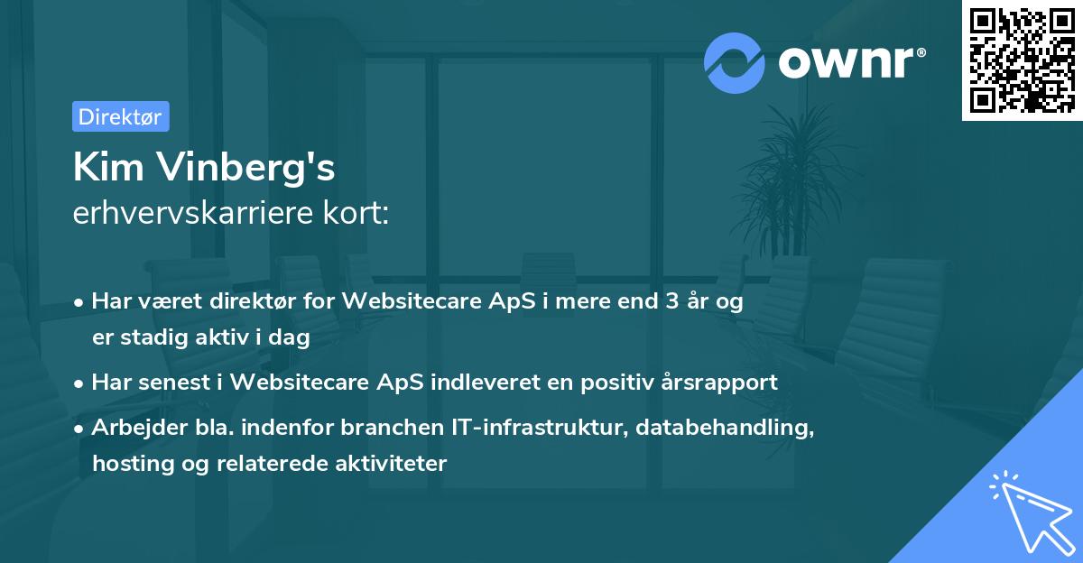 Kim Vinberg's erhvervskarriere kort