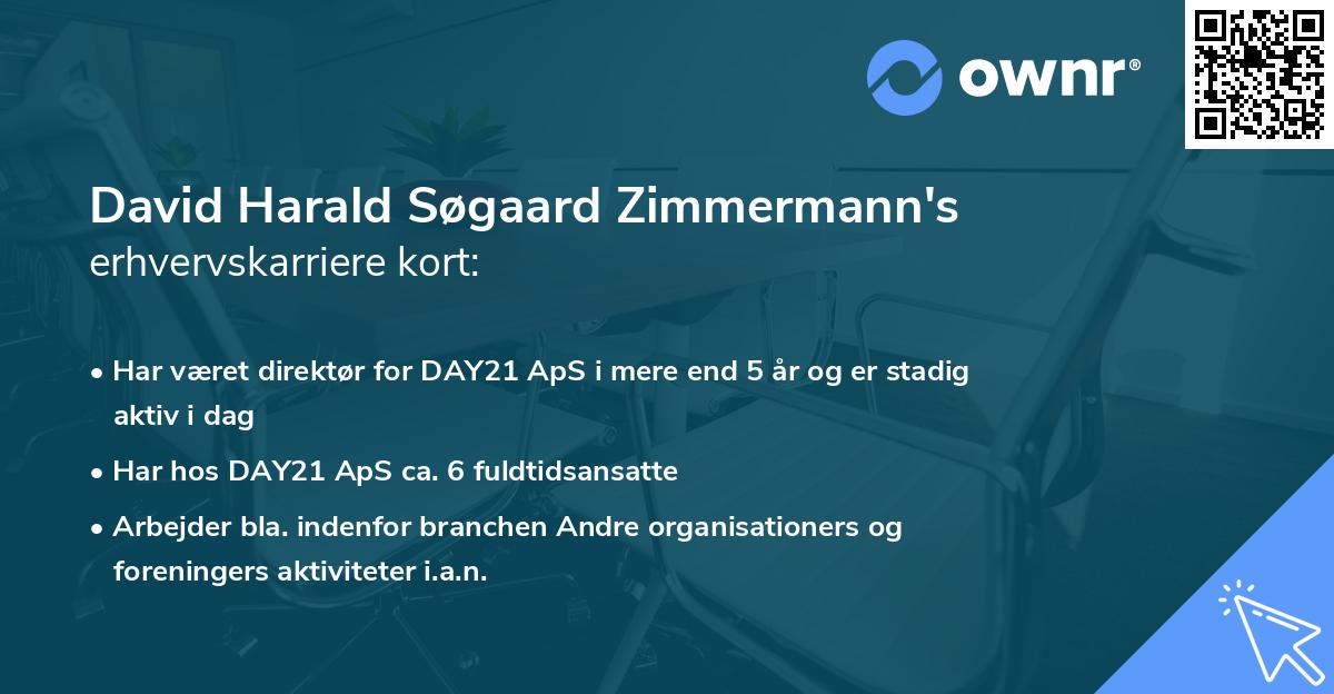 David Harald Søgaard Zimmermann's erhvervskarriere kort