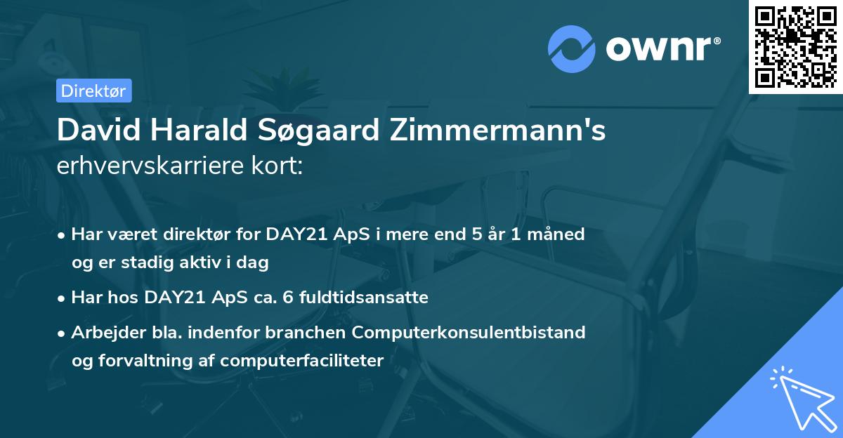 David Harald Søgaard Zimmermann's erhvervskarriere kort