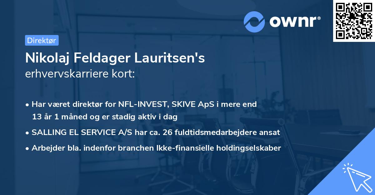 Nikolaj Feldager Lauritsen's erhvervskarriere kort