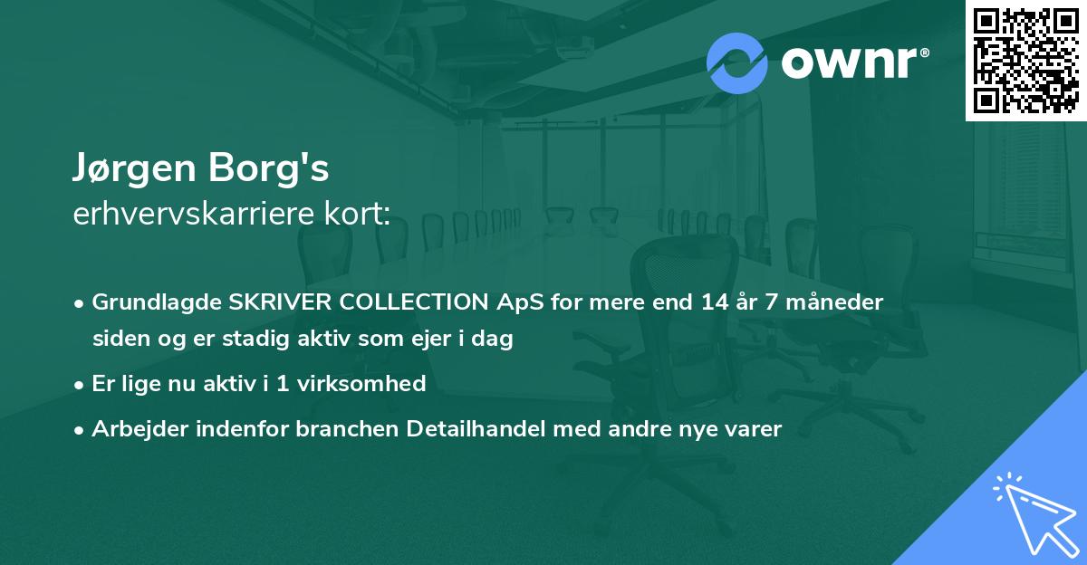 Jørgen Borg's erhvervskarriere kort