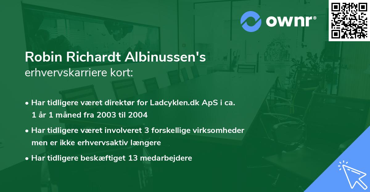 Robin Richardt Albinussen's erhvervskarriere kort