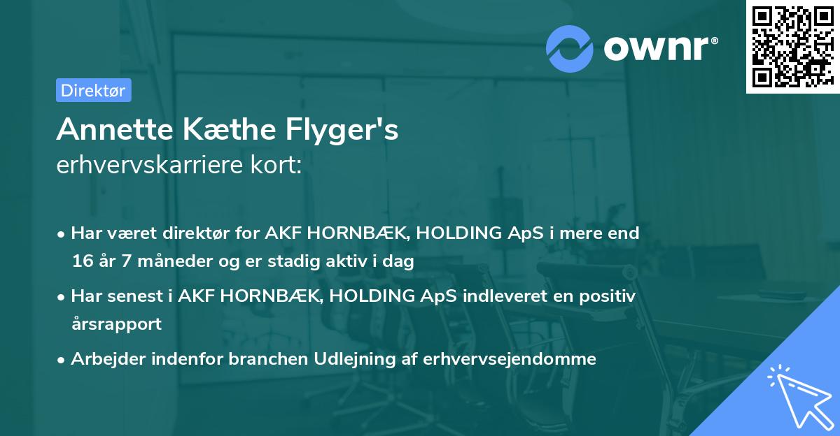 Annette Kæthe Flyger's erhvervskarriere kort