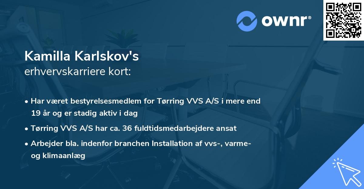 Kamilla Karlskov's erhvervskarriere kort