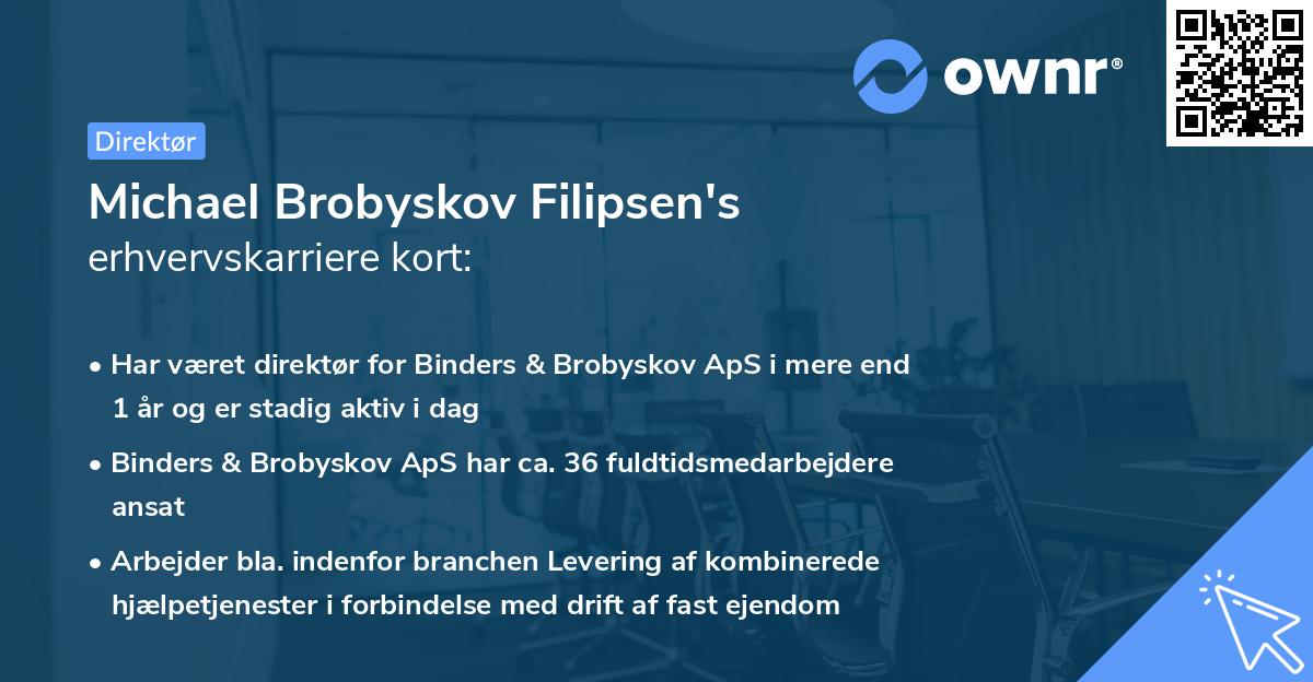 Michael Brobyskov Filipsen's erhvervskarriere kort