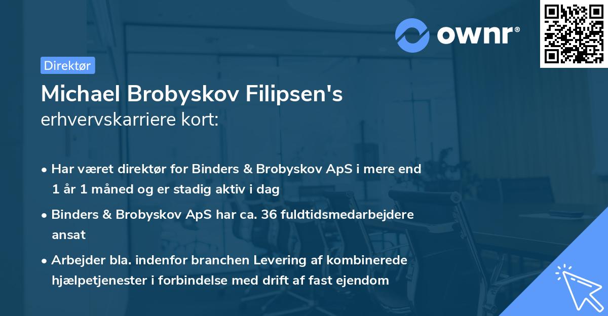 Michael Brobyskov Filipsen's erhvervskarriere kort