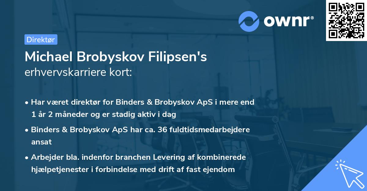 Michael Brobyskov Filipsen's erhvervskarriere kort