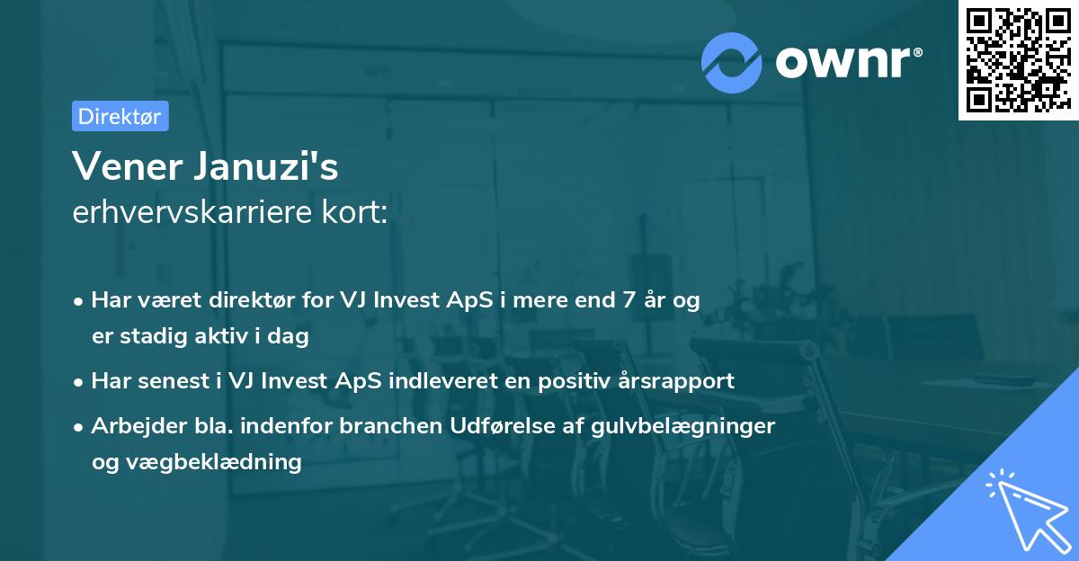 Vener Januzi's erhvervskarriere kort