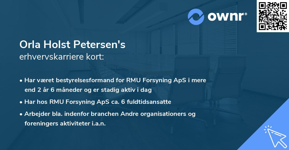 Orla Holst Petersen's erhvervskarriere kort